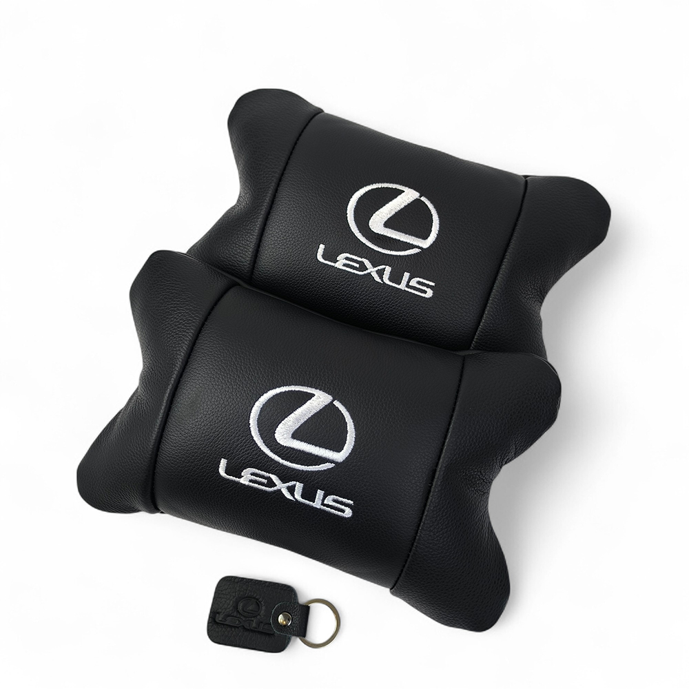Набір автоподушок Lexus шкіра Італія+ подарунок, Автоподушки Лексус з вишивкою Набір автоподушок Lexus шкіра Італія+ подарунок, Автоподушки Лексус з вишивкою
