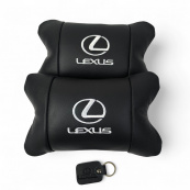 Набір автоподушок Lexus шкіра Італія+ подарунок, Автоподушки Лексус з вишивкою. Зображення №3 Набір автоподушок Lexus шкіра Італія+ подарунок, Автоподушки Лексус з вишивкою. Зображення №3