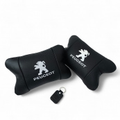 Набір подушок Peugeot із шкіри + брелок у подарунок, Автоподушки з вишивкою. Зображення №10