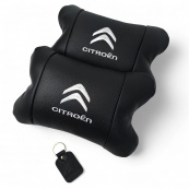 Набір шкіряних подушок Citroën з натуральної італійської шкіри + фірмовий брелок у подарунок. Зображення №7