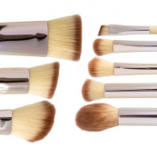 Набір пензликів для макіяжу MaXmar з 8 інструментів в рожево-сріблястому клатчі MB-296. Зображення №4