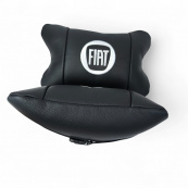 Набор подушек Fiat из натуральной кожи + вышивка логотипа и кожаный брелок в подарок. Изображение №3