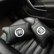 Набор подушек Fiat из натуральной кожи + вышивка логотипа и кожаный брелок в подарок. Изображение №7