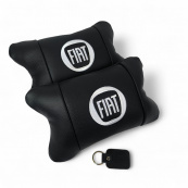 Набор подушек Fiat из натуральной кожи + вышивка логотипа и кожаный брелок в подарок. Изображение №11