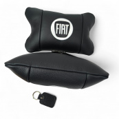 Набор подушек Fiat из натуральной кожи + вышивка логотипа и кожаный брелок в подарок. Изображение №13