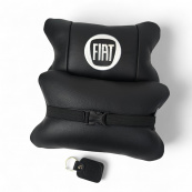 Набор подушек Fiat из натуральной кожи + вышивка логотипа и кожаный брелок в подарок. Изображение №14