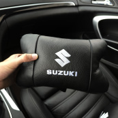 Набір шкіряних подушок Suzuki з вишивкою логотипу + брелок у подарунок для авто. Зображення №9