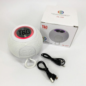 Бездротова потужна колонка TG337 з Bluetooth, RGB-підсвічуванням та радіо. Колір: білий. Зображення №7 Бездротова потужна колонка TG337 з Bluetooth, RGB-підсвічуванням та радіо. Колір: білий. Зображення №7