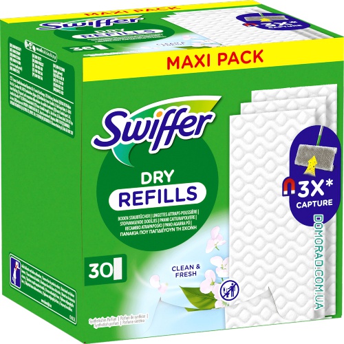 Swiffer Сухі серветки для підлоги DRY REFILLS 30шт. Swiffer Сухі серветки для підлоги DRY REFILLS 30шт.