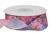 Стрічка декоративна репс 2,5 см Квіти 5 м.. Изображение №3