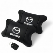 Набор кожаных подушек Mazda с вышивкой логотипа + подарок – кожаный брелок. Изображение №6 Набор кожаных подушек Mazda с вышивкой логотипа + подарок – кожаный брелок. Изображение №6
