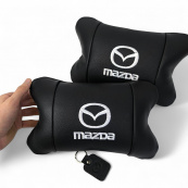 Набор кожаных подушек Mazda с вышивкой логотипа + подарок – кожаный брелок. Изображение №8 Набор кожаных подушек Mazda с вышивкой логотипа + подарок – кожаный брелок. Изображение №8