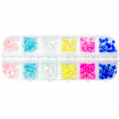 Набір страз для манікюру Aoyasiyue Nail Decoration асорті 12 шт № 1 Яскраві кольорові. Изображение №2