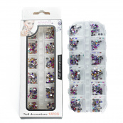 Набір страз для манікюру Aoyasiyue Nail Decoration асорті 12 шт № 1 Яскраві кольорові. Изображение №3