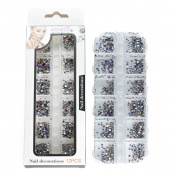 Набір страз для манікюру Aoyasiyue Nail Decoration асорті 12 шт № 1 Яскраві кольорові. Изображение №5