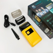 Электробритва портативная мужская VGR V-357 профессиональная бритва шейвер. Цвет: желтый. Изображение №2