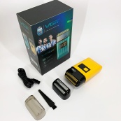 Электробритва портативная мужская VGR V-357 профессиональная бритва шейвер. Цвет: желтый. Изображение №4