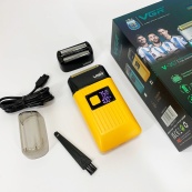 Электробритва портативная мужская VGR V-357 профессиональная бритва шейвер. Цвет: желтый. Изображение №6