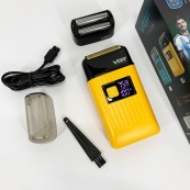 Электробритва портативная мужская VGR V-357 профессиональная бритва шейвер. Цвет: желтый. Изображение №7