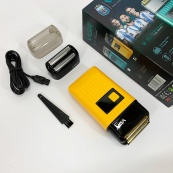 Электробритва портативная мужская VGR V-357 профессиональная бритва шейвер. Цвет: желтый. Изображение №9