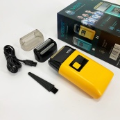 Электробритва портативная мужская VGR V-357 профессиональная бритва шейвер. Цвет: желтый. Изображение №11