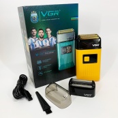 Электробритва портативная мужская VGR V-357 профессиональная бритва шейвер. Цвет: желтый. Изображение №14