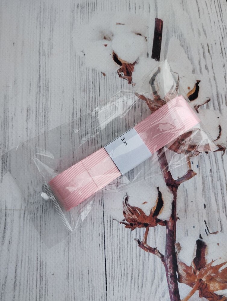 Стрічка комбінована репс з атласом 2,5 см Рожевий (5 метрів) Стрічка комбінована репс з атласом 2,5 см Рожевий (5 метрів)