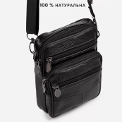 Стильная мужская сумка через плечо из натуральной кожи, компактный размер, много отделений. Изображение №9 Стильная мужская сумка через плечо из натуральной кожи, компактный размер, много отделений. Изображение №9