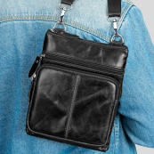 Чоловіча сумка з натуральної італійської шкіри флотар – 5 кишень, міцна фурнітура. Зображення №17