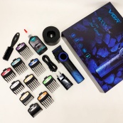 Професійна машинка для стрижки волосся VGR V-001 BLUE з дисплеєм 9000 об/хв та 10 насадками 1,5-24 мм. Зображення №12