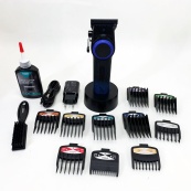 Професійна машинка для стрижки волосся VGR V-001 BLUE з дисплеєм 9000 об/хв та 10 насадками 1,5-24 мм. Зображення №15