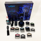Професійна машинка для стрижки волосся VGR V-001 BLUE з дисплеєм 9000 об/хв та 10 насадками 1,5-24 мм. Зображення №19