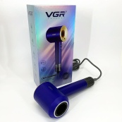 Фен профессиональный VGR V-445 BLUE, 3 уровня обдува, 4 уровня температуры, 1600 Вт. Изображение №4