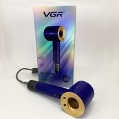 Фен профессиональный VGR V-445 BLUE, 3 уровня обдува, 4 уровня температуры, 1600 Вт. Изображение №9