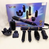 Фен-стайлер для волос 7в1 VGR V-477 DARK Blue Professional 1400 Вт 7 насадок. Изображение №8