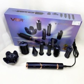 Фен-стайлер для волос 7в1 VGR V-477 DARK Blue Professional 1400 Вт 7 насадок. Изображение №11