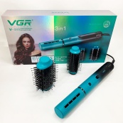 Электрическая фен-щетка VGR V-489 стайлер для укладки волос 1300 Вт. Цвет: синий. Изображение №6