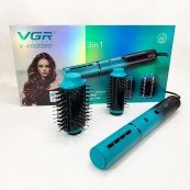 Электрическая фен-щетка VGR V-489 стайлер для укладки волос 1300 Вт. Цвет: синий. Изображение №7