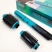 Электрическая фен-щетка VGR V-489 стайлер для укладки волос 1300 Вт. Цвет: синий. Изображение №11