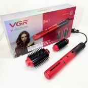 Електрична фен-щітка VGR V-489 стайлер для укладання волосся 1300 Вт. Колір: червоний. Зображення №16