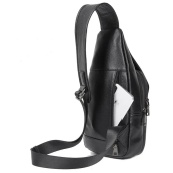 Преміальна чоловіча шкіряна сумка з натуральної італійської шкіри, чорна. Зображення №5