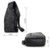 Преміальна чоловіча шкіряна сумка з натуральної італійської шкіри, чорна. Зображення №11