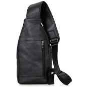 Преміальна чоловіча шкіряна сумка з натуральної італійської шкіри, чорна. Зображення №13