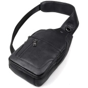 Преміальна чоловіча шкіряна сумка з натуральної італійської шкіри, чорна. Зображення №14