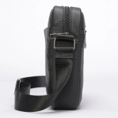 Чоловіча шкіряна сумка месенджер компактна чорна з натуральної шкіри флотар. Зображення №2