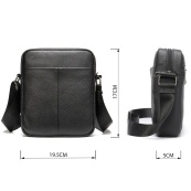 Чоловіча шкіряна сумка месенджер компактна чорна з натуральної шкіри флотар. Зображення №3