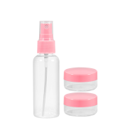 Дорожній набір туалетного приладдя - пляшечка-спрей і баночки (1620), Рожевий. Зображення №2