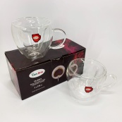 Набор чашек сердце Con Brio CB-8923-2 230 мл, 2 шт, Кружки стеклянные с двойным дном, Чашки для еспресо. Изображение №7 Набор чашек сердце Con Brio CB-8923-2 230 мл, 2 шт, Кружки стеклянные с двойным дном, Чашки для еспресо. Изображение №7