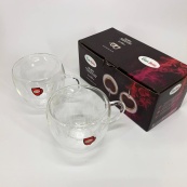 Набор чашек сердце Con Brio CB-8923-2 230 мл, 2 шт, Кружки стеклянные с двойным дном, Чашки для еспресо. Изображение №13 Набор чашек сердце Con Brio CB-8923-2 230 мл, 2 шт, Кружки стеклянные с двойным дном, Чашки для еспресо. Изображение №13