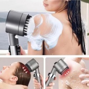 Насадка для душа массажная лейка 4в1 с массажными силиконовыми шипами водосберегающая душевая лейка. Изображение №2